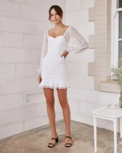 Harriette Mini Dress - White 13 Harriette Mini Dress - White -Curvy Charm Store harriette.white .1