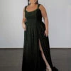 Hayley Metallic Jersey Gown - Forest -Curvy Charm Store hayley.forest