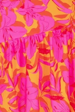 Siena Floral Maxi Dress - Hot Print -Curvy Charm Store image057