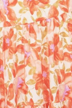 Siena Floral Satin Maxi Dress - Orange -Curvy Charm Store image078