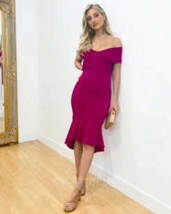 Brienne Midi Dress - Fuchsia -Curvy Charm Store image 0c4faca9 d5a6 46eb 862d a184e8383a58