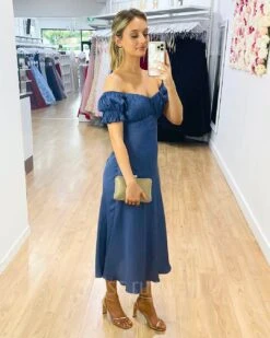 Masie Midi Dress - Steel Blue -Curvy Charm Store image 3fa147bb 68c5 45d7 b6b6 eb3dd6460659