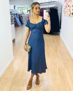 Masie Midi Dress - Steel Blue -Curvy Charm Store image c9a677f4 424b 46d7 a4bf 6d941f649c8d