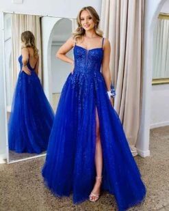 Iris Corset Lace Gown - Royal Blue 23 Iris Corset Lace Gown - Royal Blue -Curvy Charm Store iris gown front 4 blue