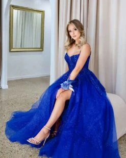 Iris Corset Lace Gown - Royal Blue 21 Iris Corset Lace Gown - Royal Blue -Curvy Charm Store iris gown sitting 2 blue