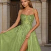 Iris Corset Lace Gown - Olive Green -Curvy Charm Store iris.green .front .2