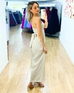 Isla Jumpsuit - Oatmeal 9 Isla Jumpsuit - Oatmeal -Curvy Charm Store isla jumpsuit back oatmeal