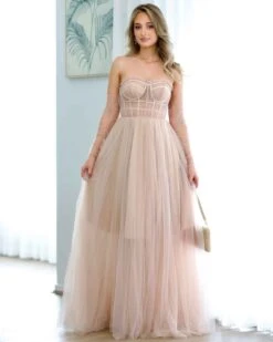 Jasmine Corset Tulle Gown - Blush -Curvy Charm Store jasmine gown front 1 blush 537a864f 5f28 4f96 bc1a 1b6f0427a102