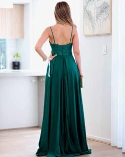 Joey Gown - Emerald Green -Curvy Charm Store joey gown back emerald