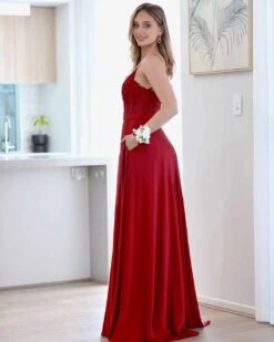 Joey Gown - Wine 11 Joey Gown - Wine -Curvy Charm Store joey gown side wine