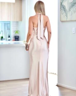 Juniper Corset Satin Gown - Champagne 15 Juniper Corset Satin Gown - Champagne -Curvy Charm Store juniper.champagne4