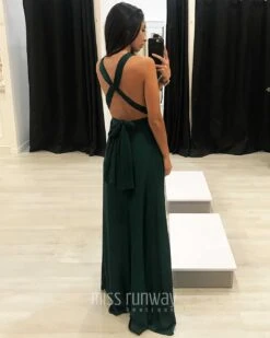 Kirsty Multi Wrap Dress - Emerald Green -Curvy Charm Store kirsty back green