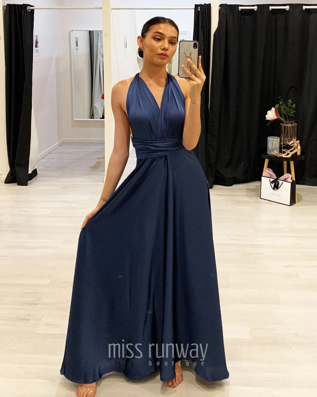 Kirsty Multi Wrap Dress - Steel Blue 4 Kirsty Multi Wrap Dress - Steel Blue - Image 2