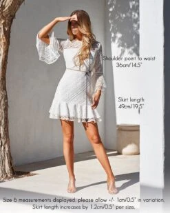 Stacey Lace Dress - White -Curvy Charm Store measurement pic stacey white 61494d4e 3c96 4692 93ae ee429d393080