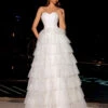 Celeste Layered Strapless Ball Gown - Ivory -Curvy Charm Store nc1045.ivory 1