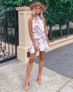 Pip Floral Dress - White -Curvy Charm Store pip.whitefloral.6