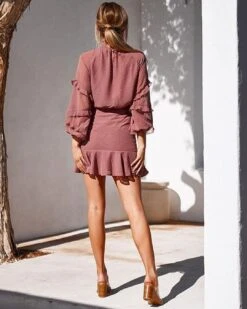 Piper Dress - Mauve -Curvy Charm Store piper back mauve