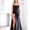 Pixie Corset Lace Gown - Black -Curvy Charm Store pixie gown front black