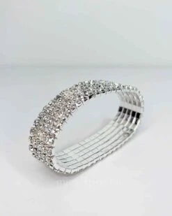 Tamika 5 Row Diamante Bracelet - Silver