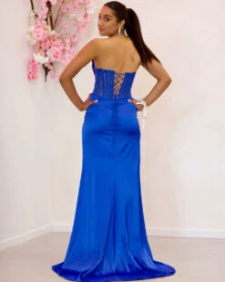 Theodora Embellished Corset Gown - Royal Blue 15 Theodora Embellished Corset Gown - Royal Blue -Curvy Charm Store theodora.cobalt.back