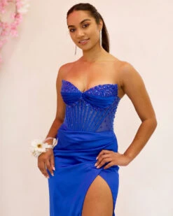 Theodora Embellished Corset Gown - Royal Blue 13 Theodora Embellished Corset Gown - Royal Blue -Curvy Charm Store theodora.cobalt.front .close