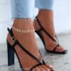 Yael Heels - Black -Curvy Charm Store yeal heels black feature