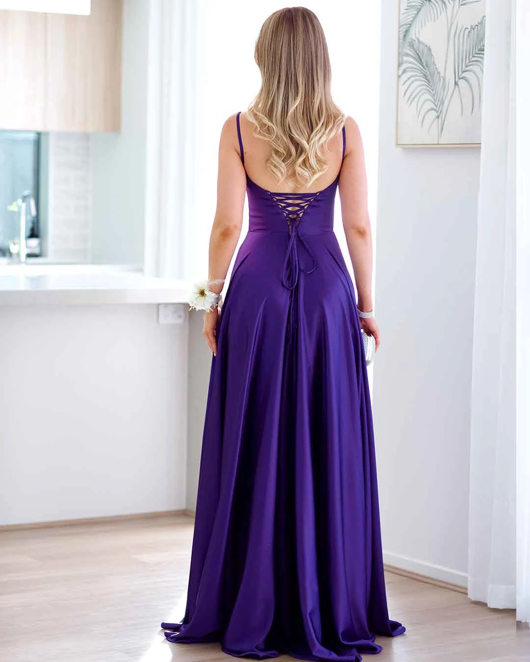 Zahara Satin Gown - Purple 4 Zahara Satin Gown - Purple - Image 2