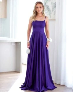 Zahara Satin Gown - Purple 15 Zahara Satin Gown - Purple -Curvy Charm Store zahara gown front 1 purple
