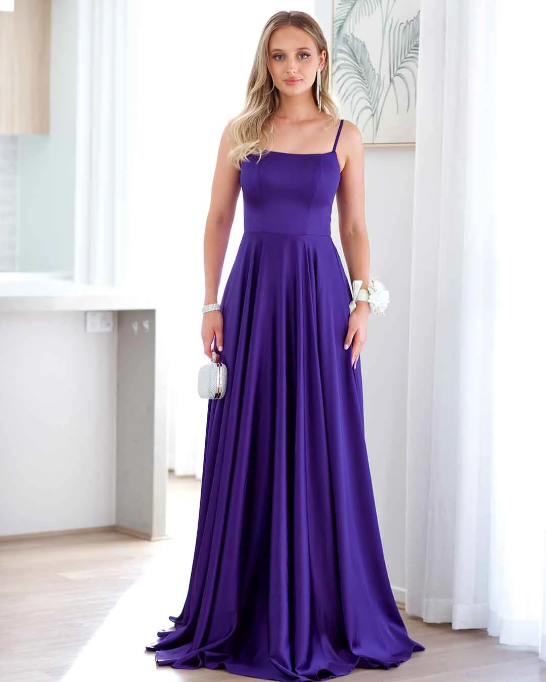 Zahara Satin Gown - Purple 7 Zahara Satin Gown - Purple - Image 5