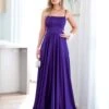 Zahara Satin Gown - Purple 1 Zahara Satin Gown - Purple -Curvy Charm Store zahara gown front purple
