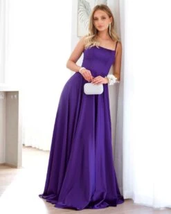 Zahara Satin Gown - Purple 13 Zahara Satin Gown - Purple -Curvy Charm Store zahara gown leaning 1 purple