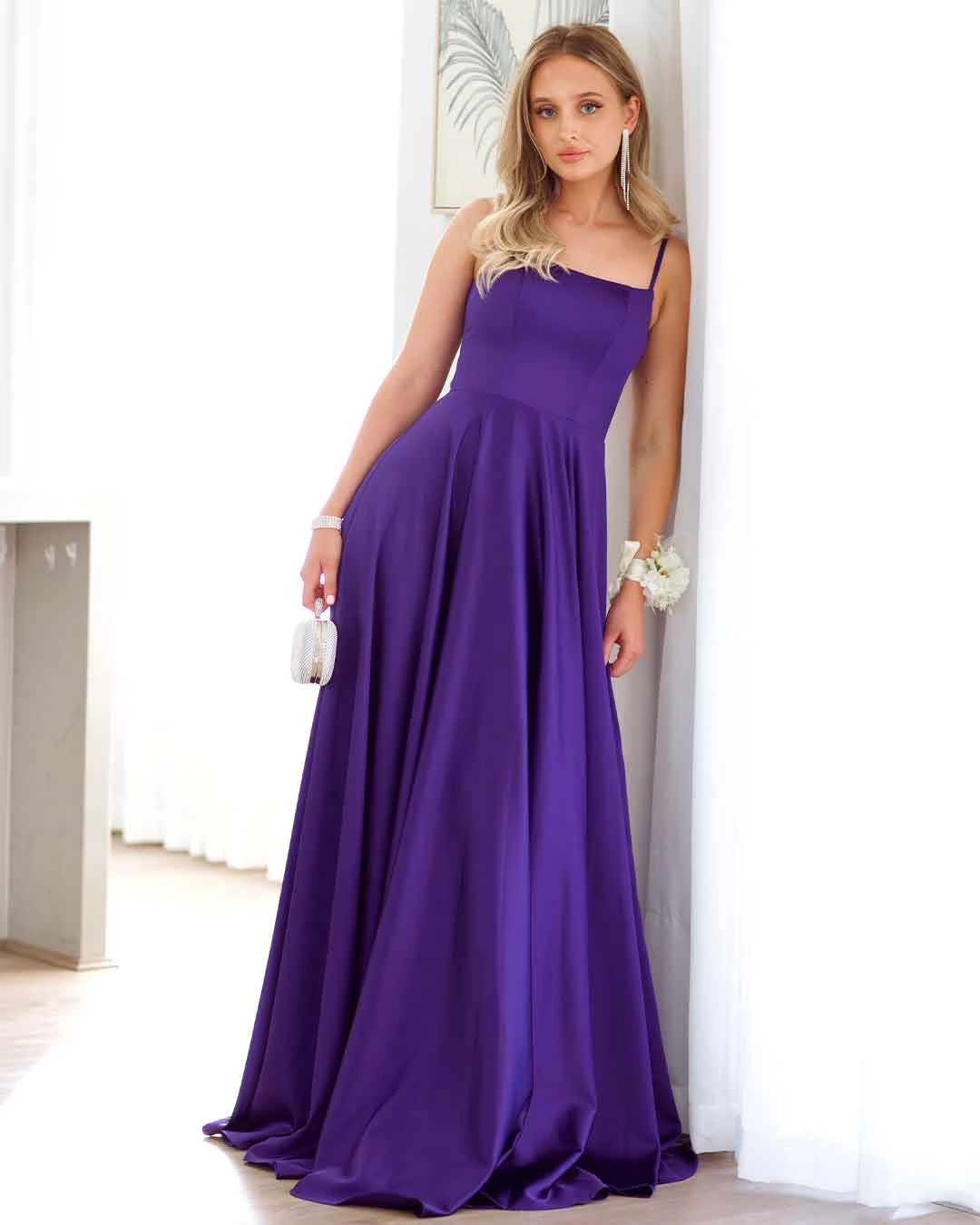 Zahara Satin Gown - Purple 9 Zahara Satin Gown - Purple - Image 7