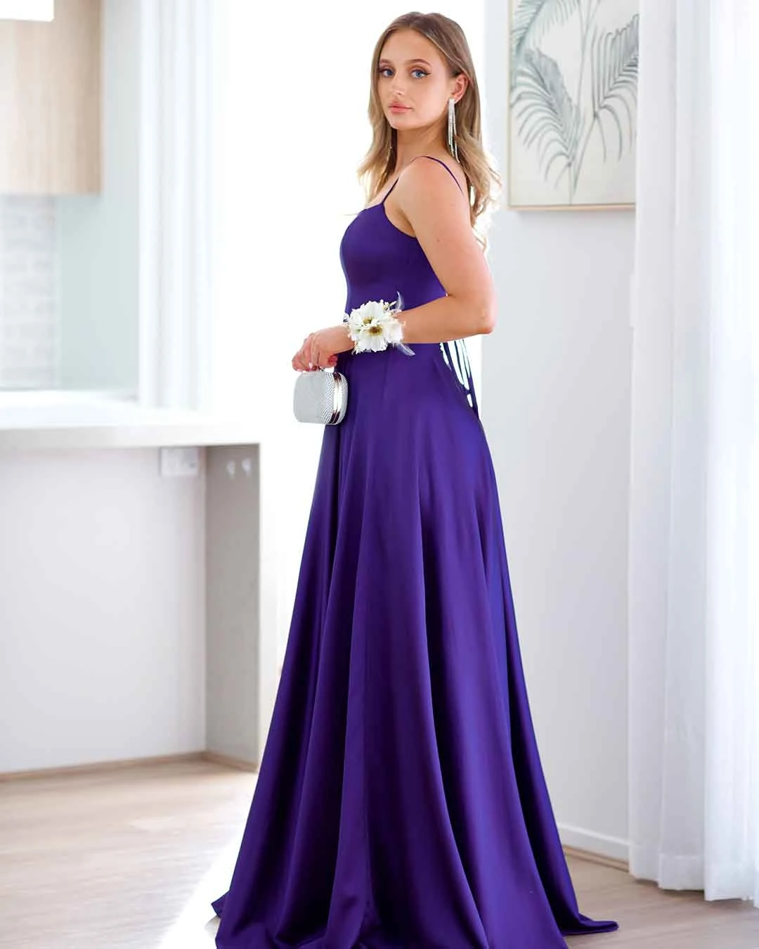 Zahara Satin Gown - Purple 6 Zahara Satin Gown - Purple - Image 4